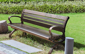 公园椅，铁艺靠背三人长条椅子