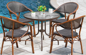 庭院藤椅三件套休闲茶几